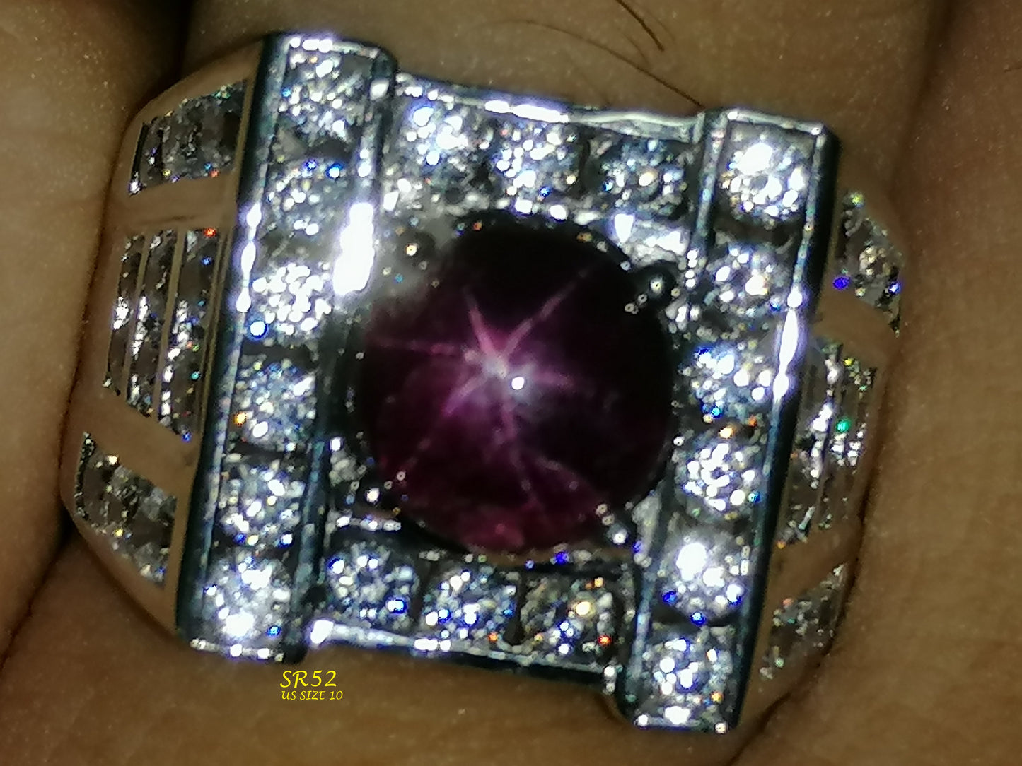 Natural SWISS LAB CERTIFIED RING with Star Ruby (SIZE 10) SR52