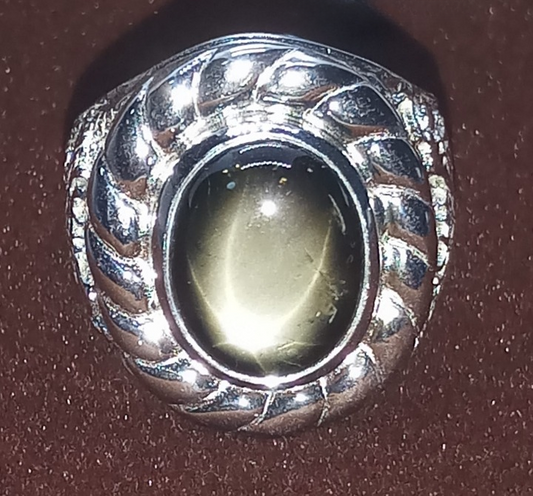 Natural SWISS LAB CERTIFIED RING with Black Star Sapphire (SIZE 10.5) SR82