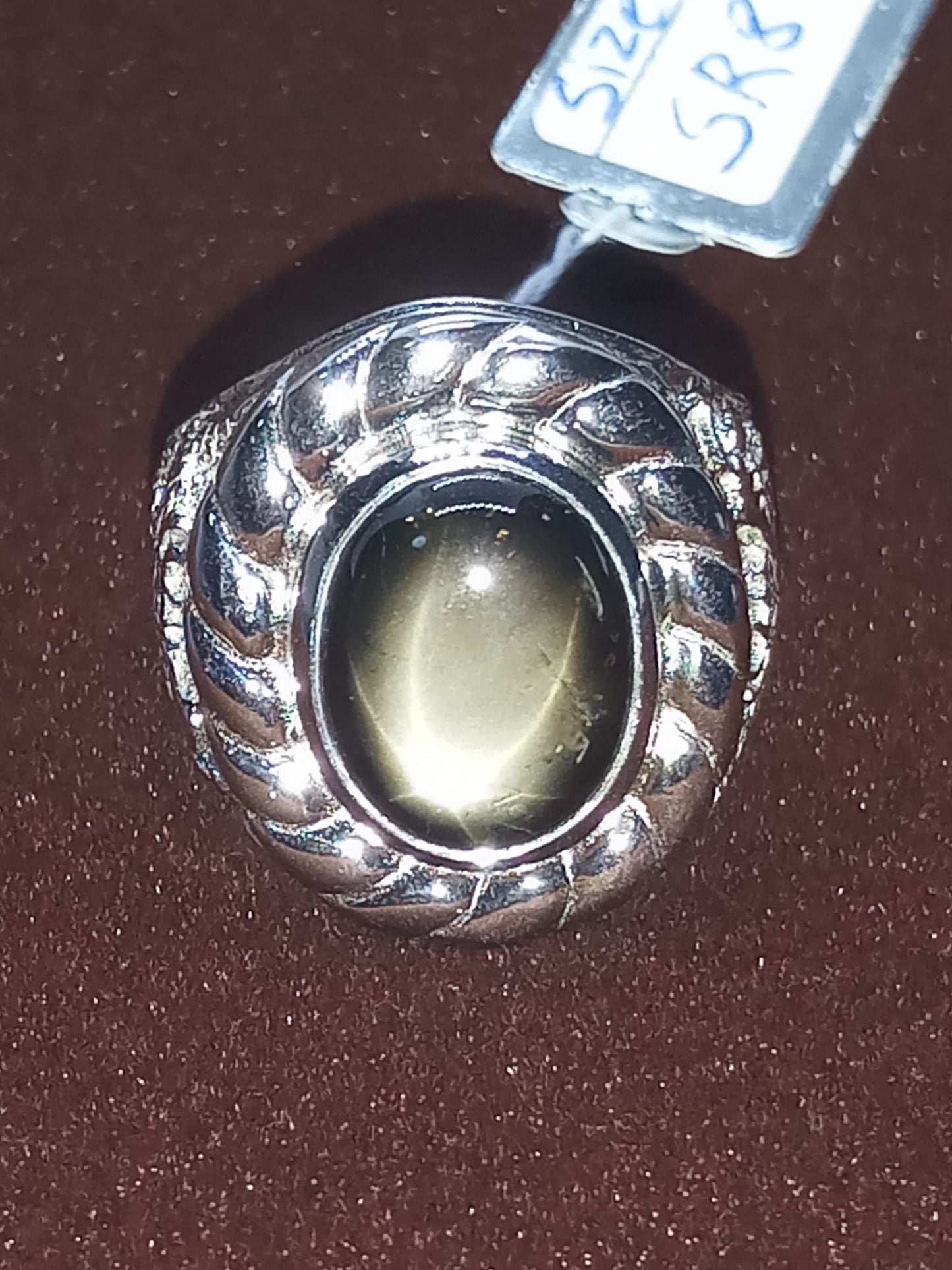 Natural SWISS LAB CERTIFIED RING with Black Star Sapphire (SIZE 10.5) SR82