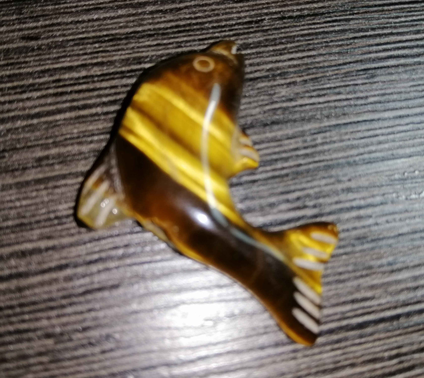 NATURAL CARVED TIGER EYE (dolphin)