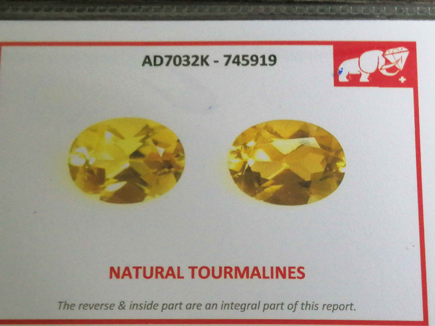 Natural Certified Yellow Pair Tourmaline: Sunlit Gems 1.7cts- TO22 (24)