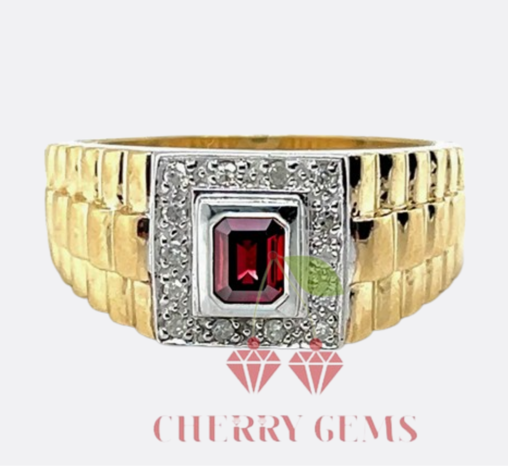 Sophisticated Ruby and Diamond Gold Ring