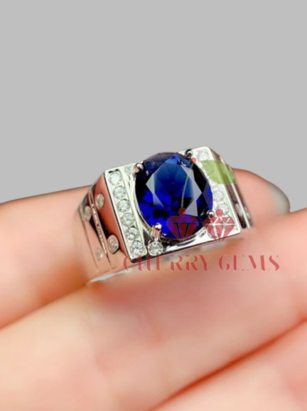 Royal Sapphire Brilliance: Exquisite Oval Cut Ring