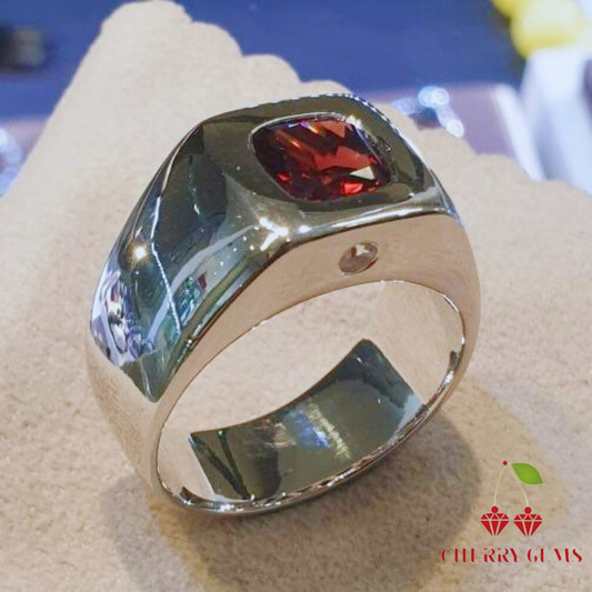 8mm Almandine Garnet Ring