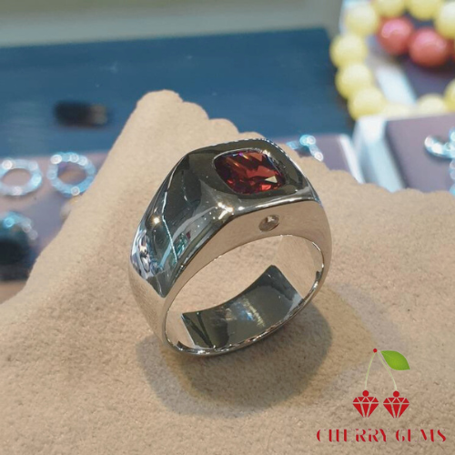 8mm Almandine Garnet Ring