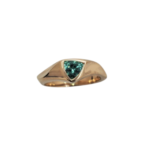 Triangular Elegance Tourmaline Gold Ring