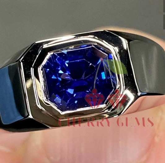 Royal Blue Men's Sapphire Ring MR-CE4