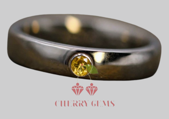 Luminous Charm: Yellow Sapphire Gold Band