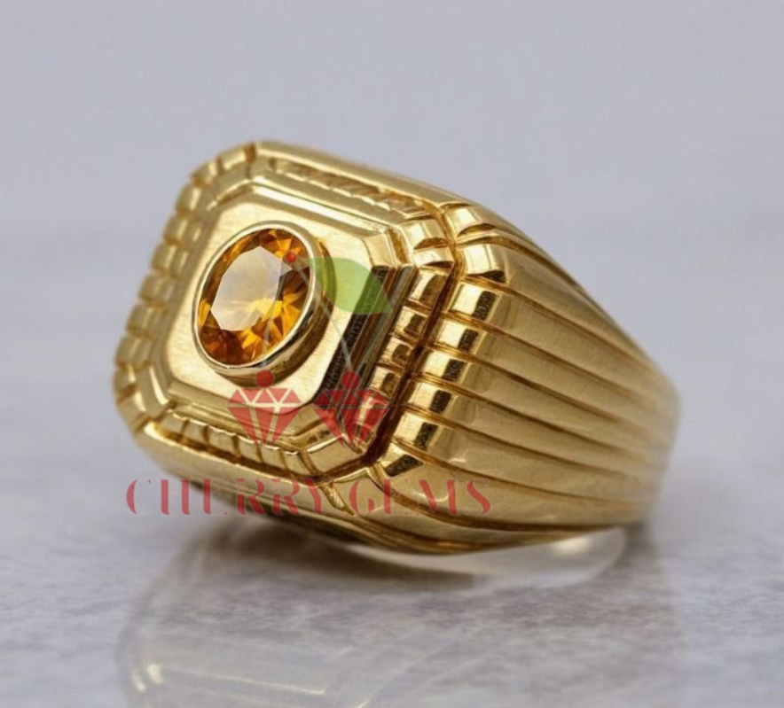 Radiant Majesty: Golden Yellow Sapphire Ring