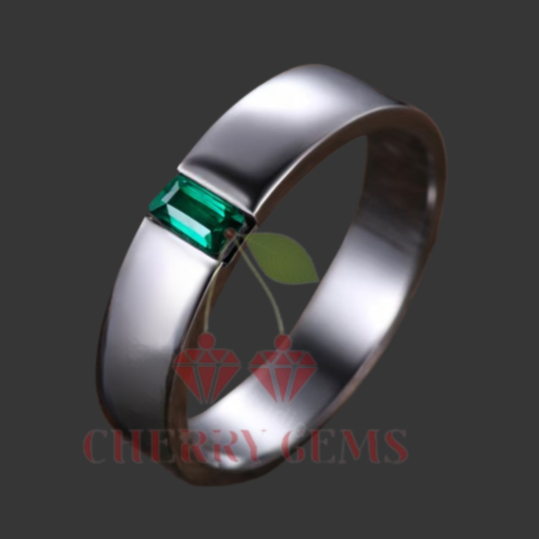 Contemporary Emerald: Stylish Band Ring