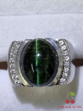 Natural Green Tourmaline Catseye