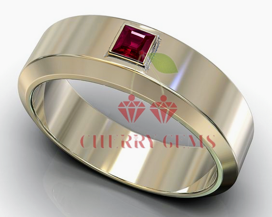 Ruby Gold Band Ring