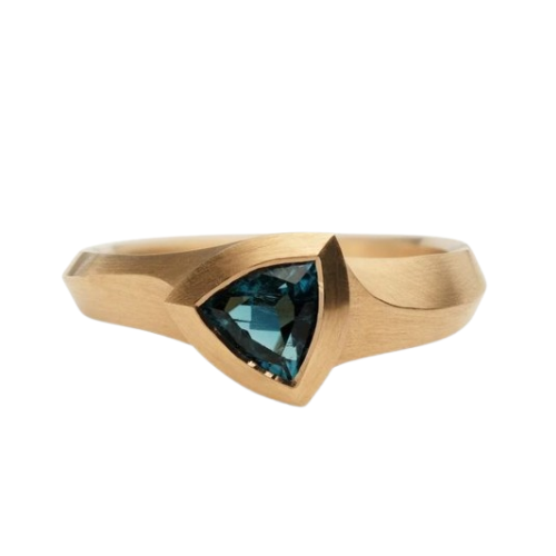 Trillion-Cut Blue Topaz Ring