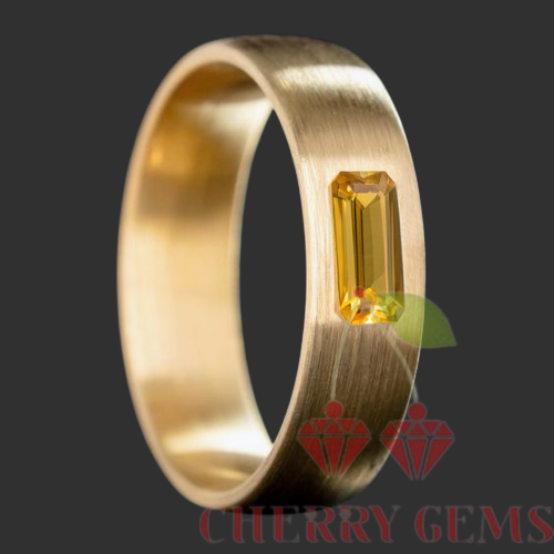 Golden Sunrise Yellow Sapphire Band Ring