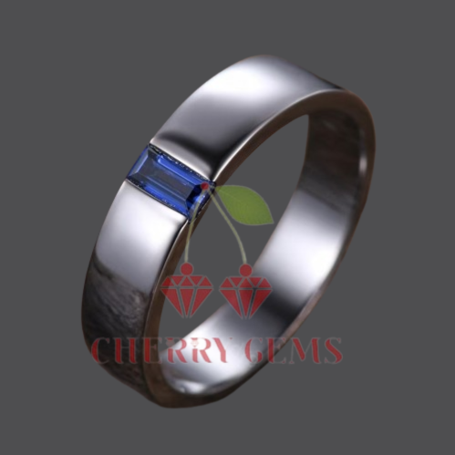 Band Ring with Blue Sapphire