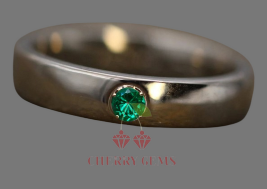 Green Radiance: Polished Emerald Ring