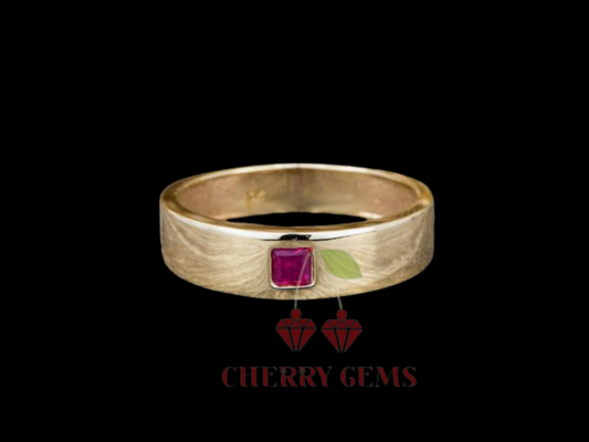 Ruby Charm: Classic Gold Band