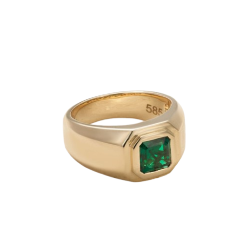 Emerald Octagon Gold Ring