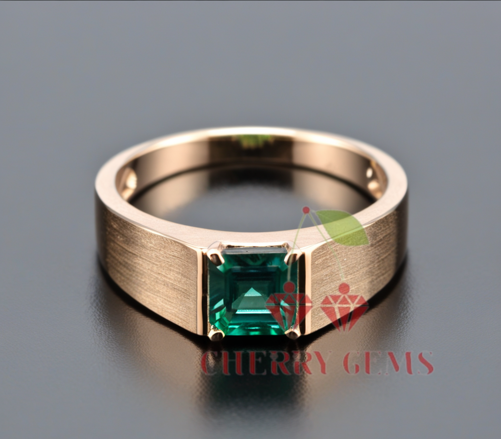 Refined Elegance: Emerald in Rose Gold Ring