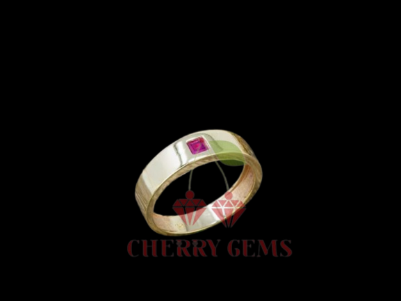 Ruby Charm: Classic Gold Band