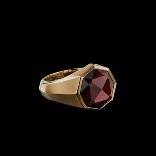 Garnet Hexagon Majesty Ring