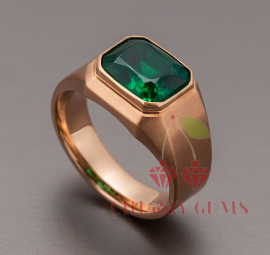 Spectacular Rose Gold Emerald Ring