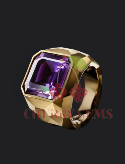 Royal Amethyst Faceted Gold Ring