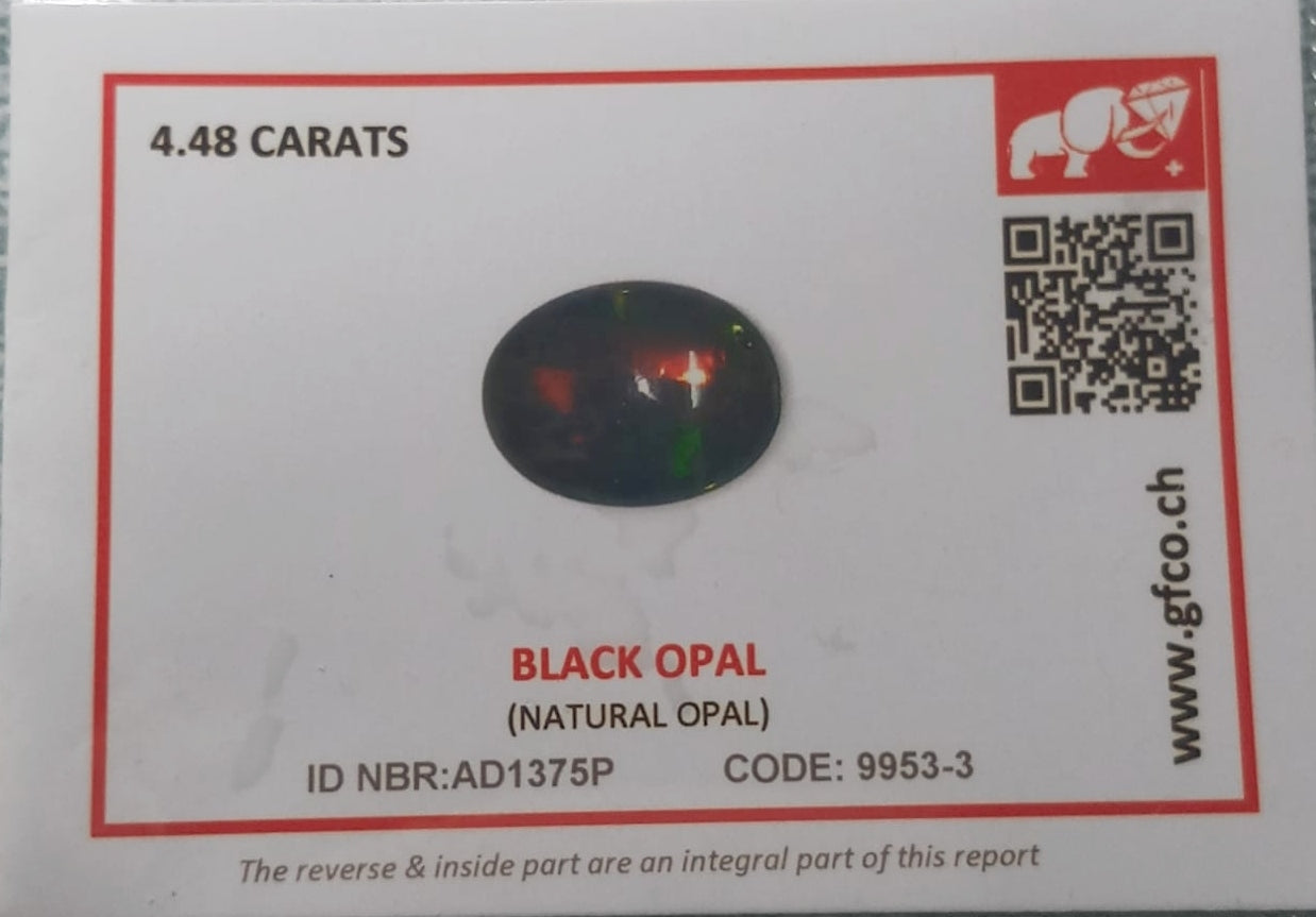 Natural Certified Black Opal: Cosmos Eclipse 4.48cts- BO14 (24)