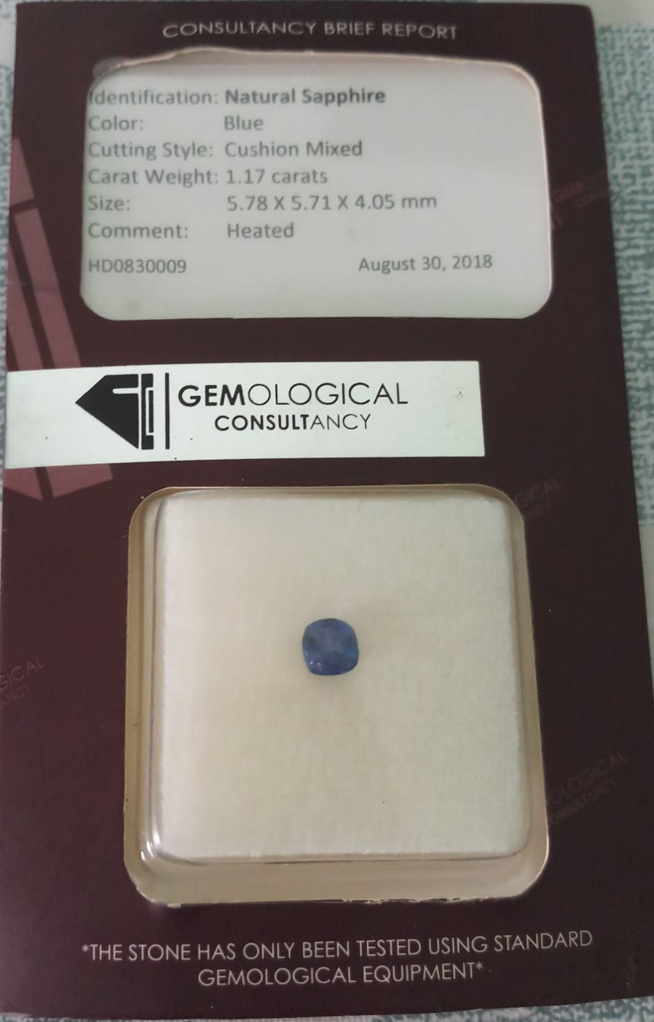 Natural Blue Sapphire: Cerulean Majesty 1.17cts- BS1 (24)