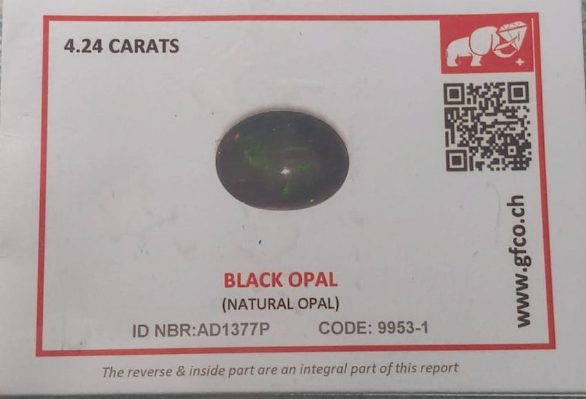 Natural Black Opal:  Phantom Gleam 4.24cts- BO17 (24)