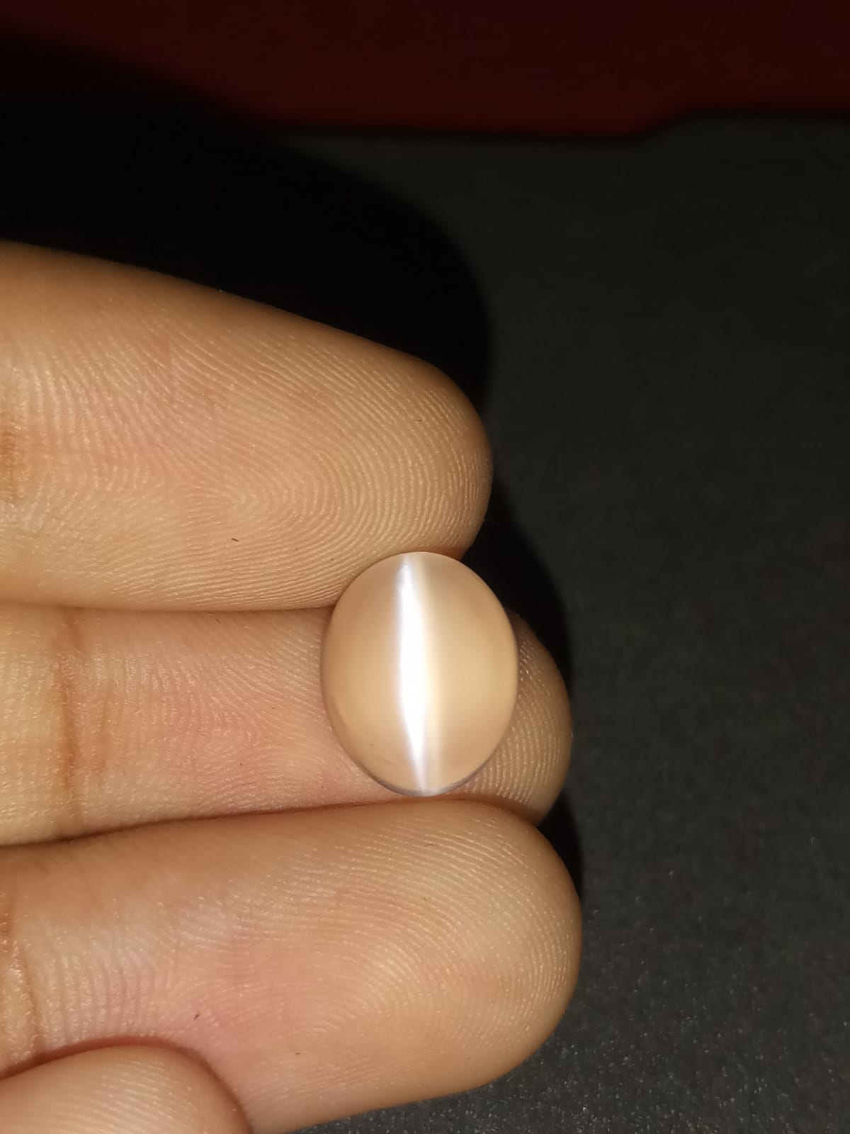 Natural White Moonstone Catseye Gemstone 4.6cts - WMC3 (24)