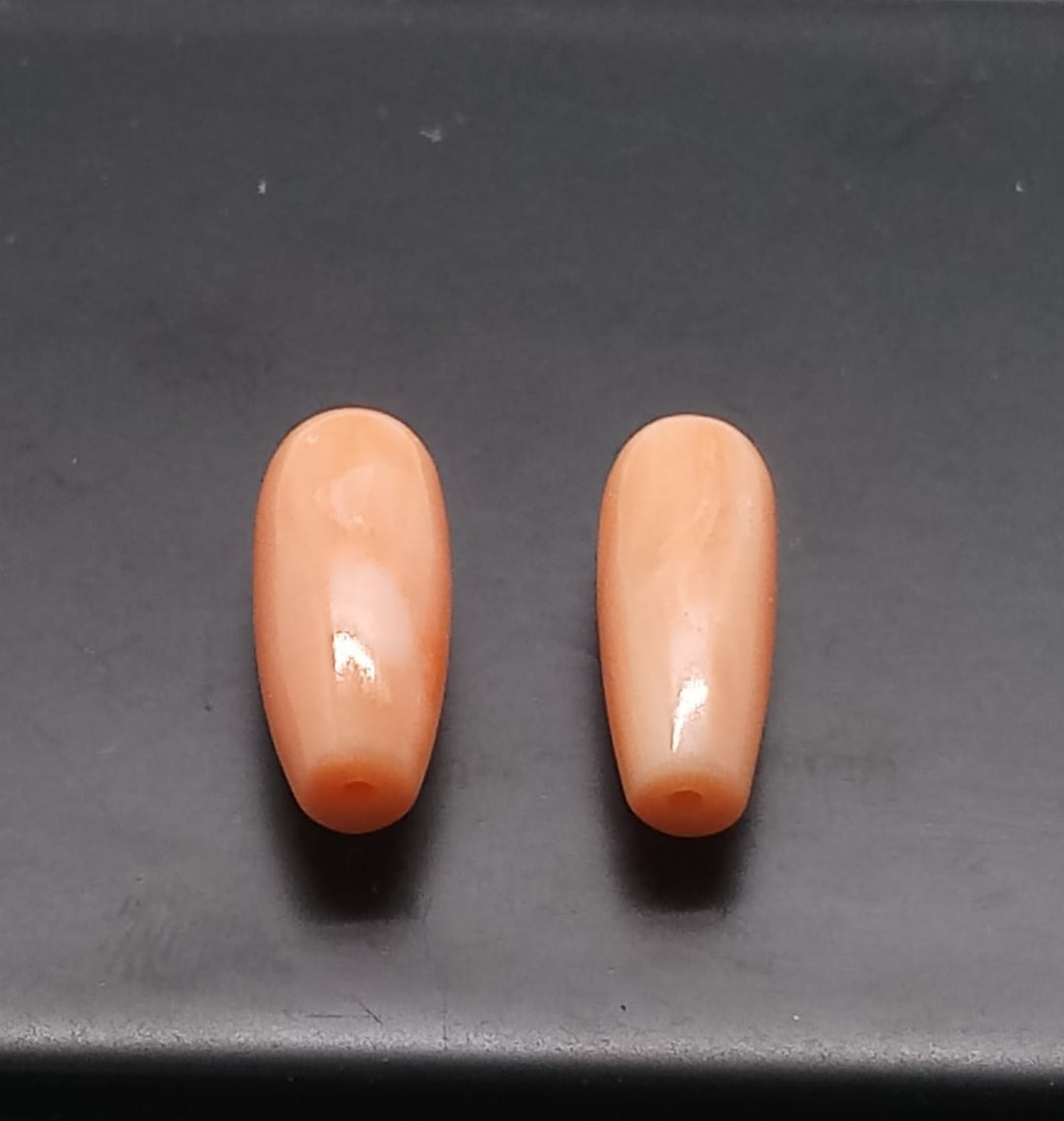 Natural Coral Angel skin Pair: Heavenly Hues 10.7cts CO8 (24)