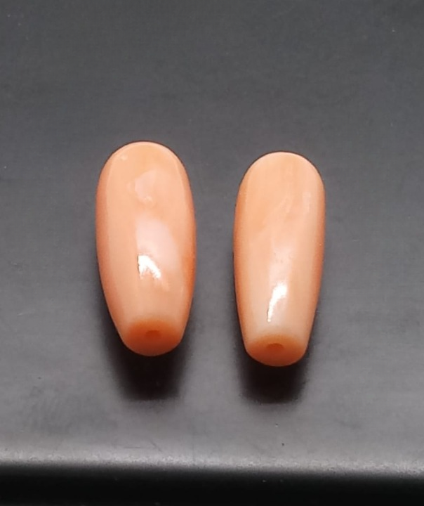 Natural Coral Angel skin Pair: Heavenly Hues 10.7cts CO8 (24)