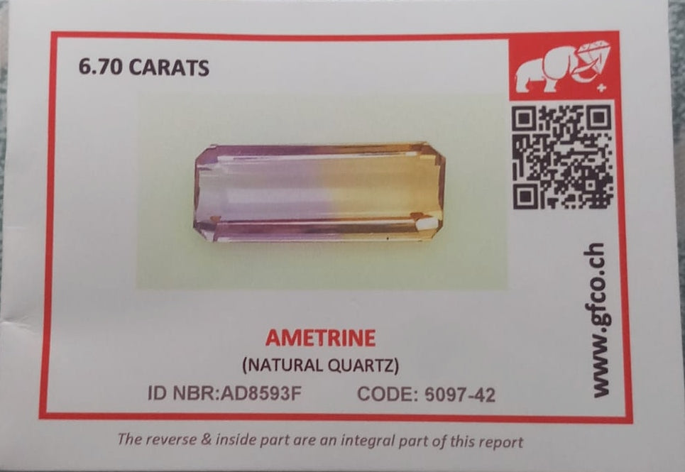 Natural Certified Ametrine: Duochrome Dream 6.70cts- AMET24 (24)