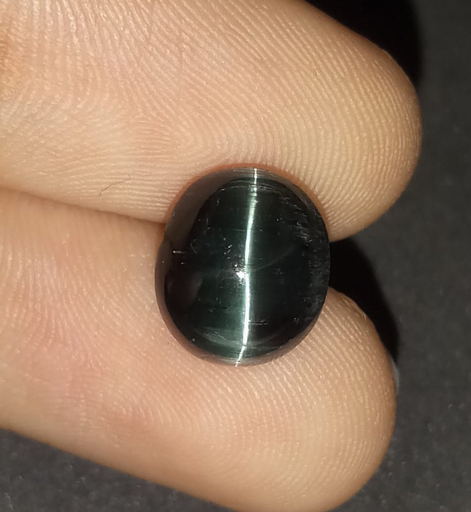 Natural Certified Tourmaline Catseye: Frosted Limelight  3.78cts- TC03 (24)