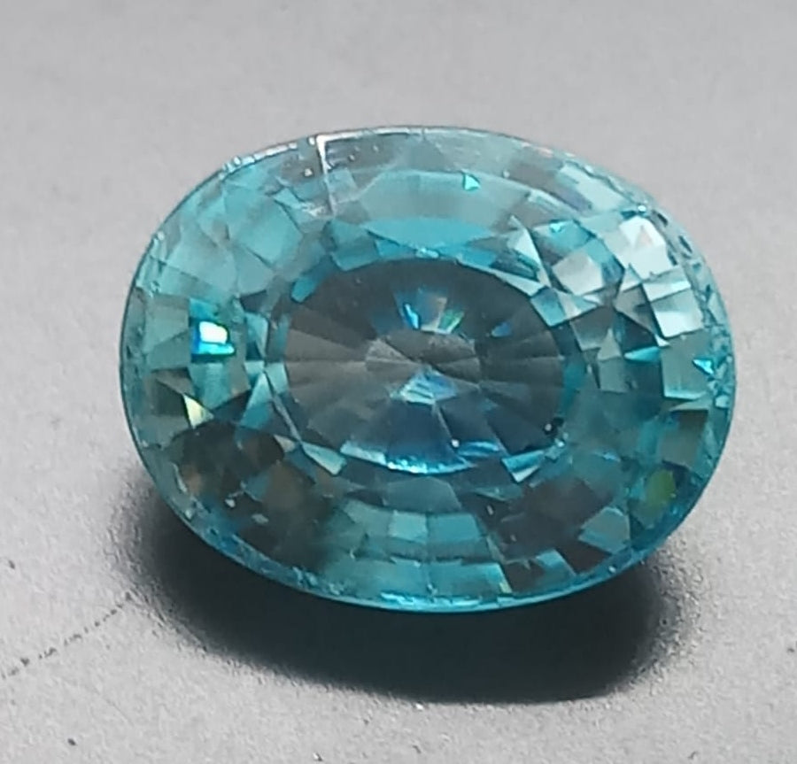 Natural Blue Zircon: Crystal Clear Blue 5.3cts-ZR08 (24)