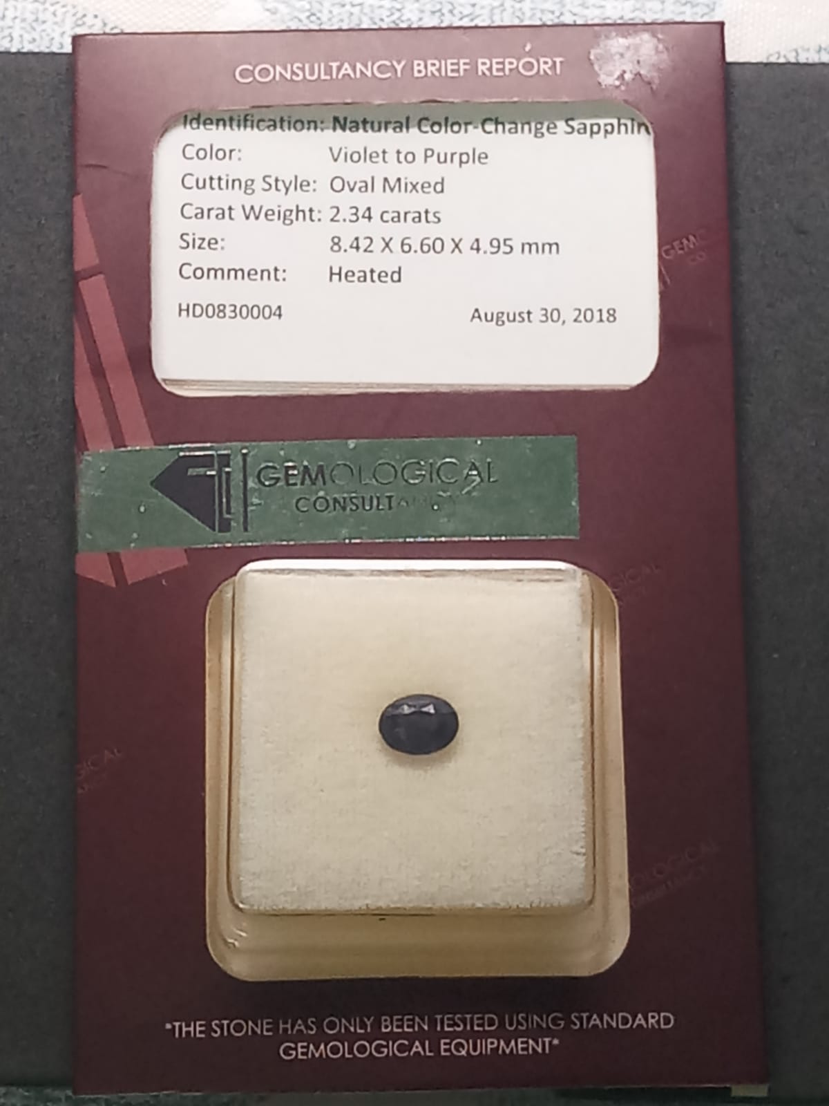 Natural Certified Sapphire 2.34cts- SA14 (24)