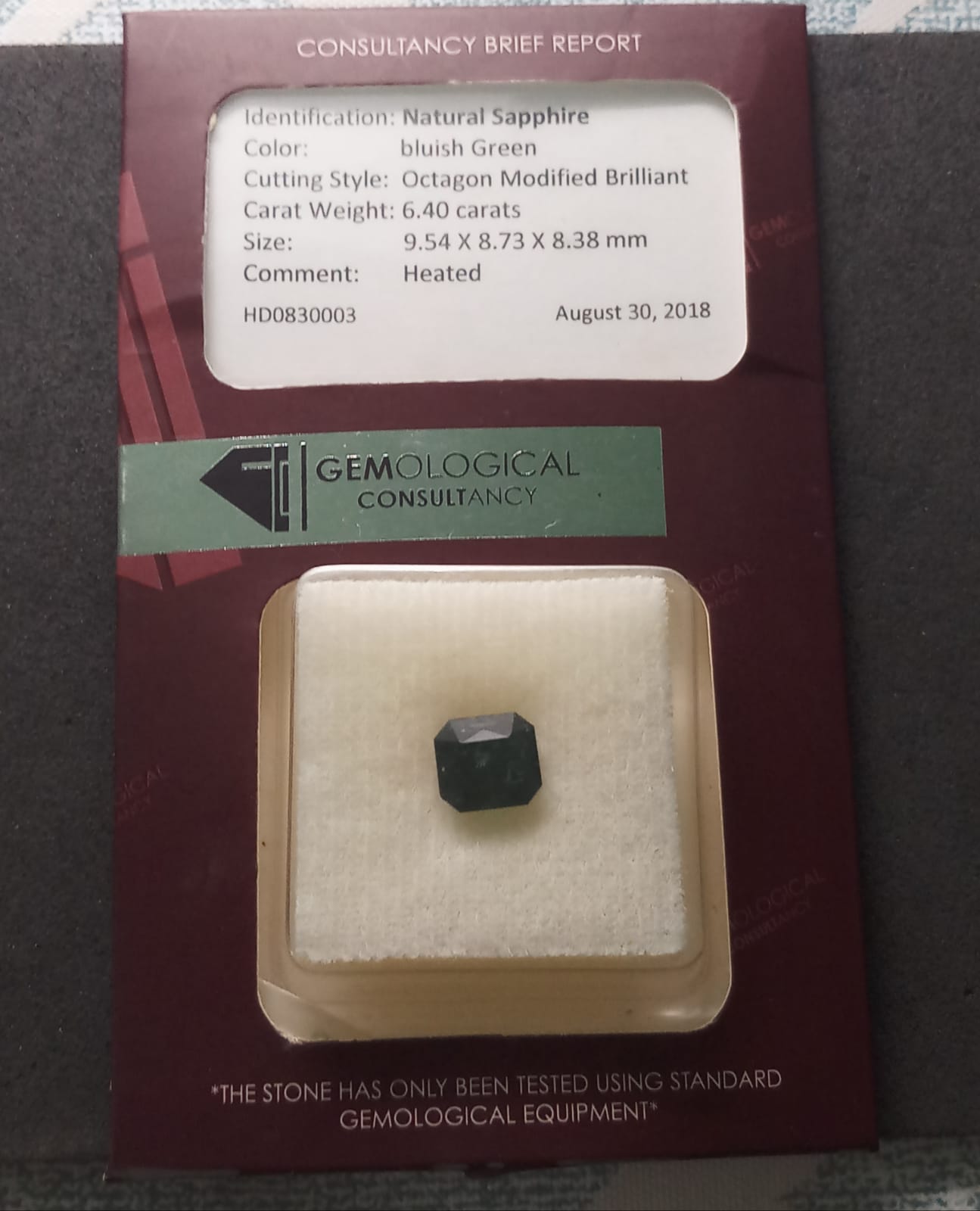 Natural Green Sapphire: Verdant Glow 6.40cts- SA04 (24)