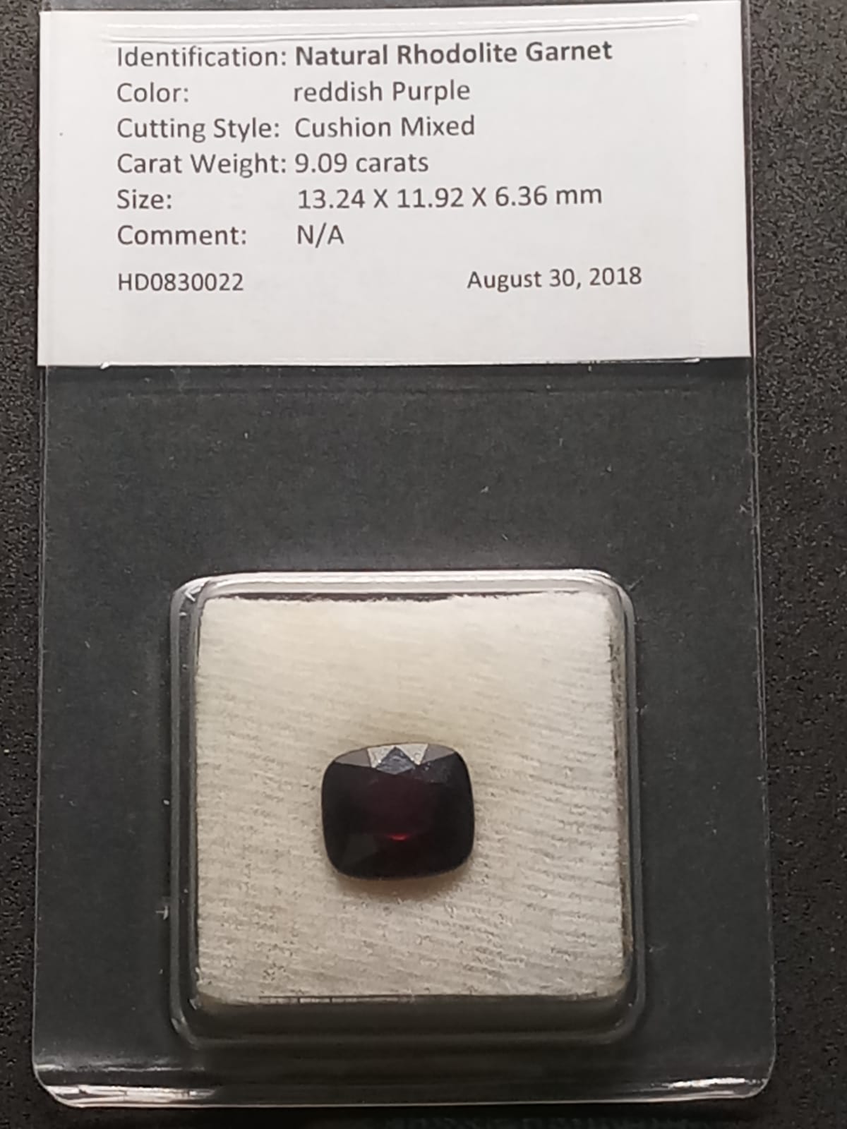 Natural Certified Rhodolite Grape  Garnet: Garnet Glint  9.09cts- GA06 (24)