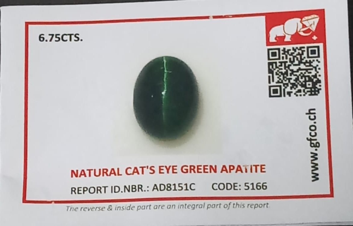 Natural Certified Apatite Catseye 6.75cts- AP21 (24)