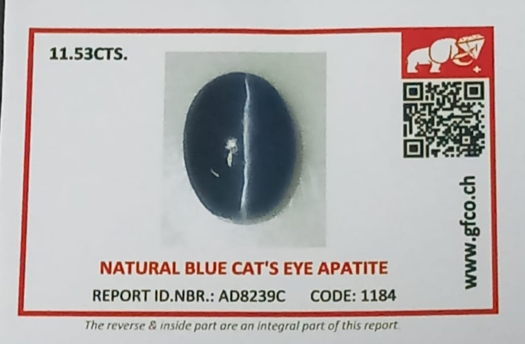 Natural Certified Apatite Catseye 11.53cts- AC45 (24)