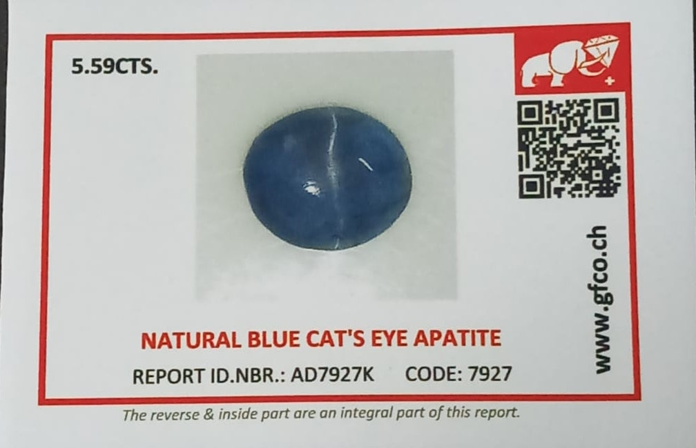 Natural Certified Apatite Catseye 5.59cts- AC47 (24)