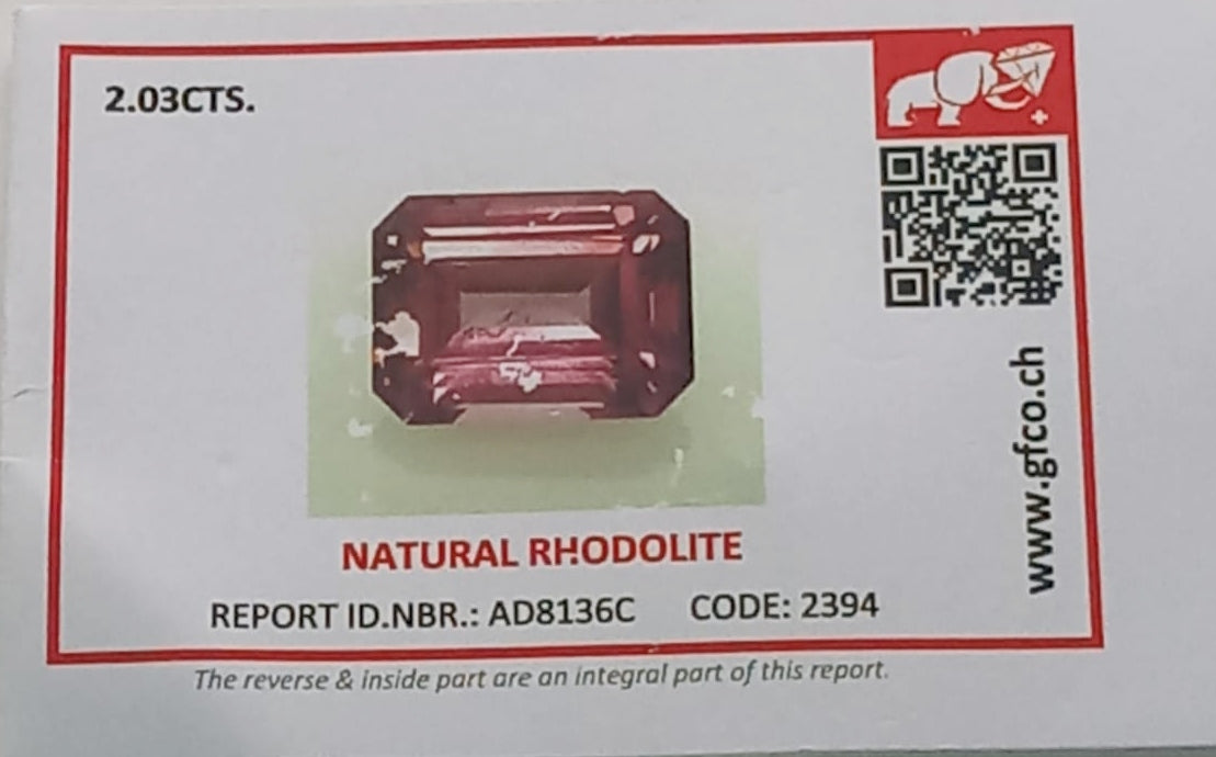 Natural Swiss Certified Garnet: Exquisite Pink 2.03cts- GA02D (24)