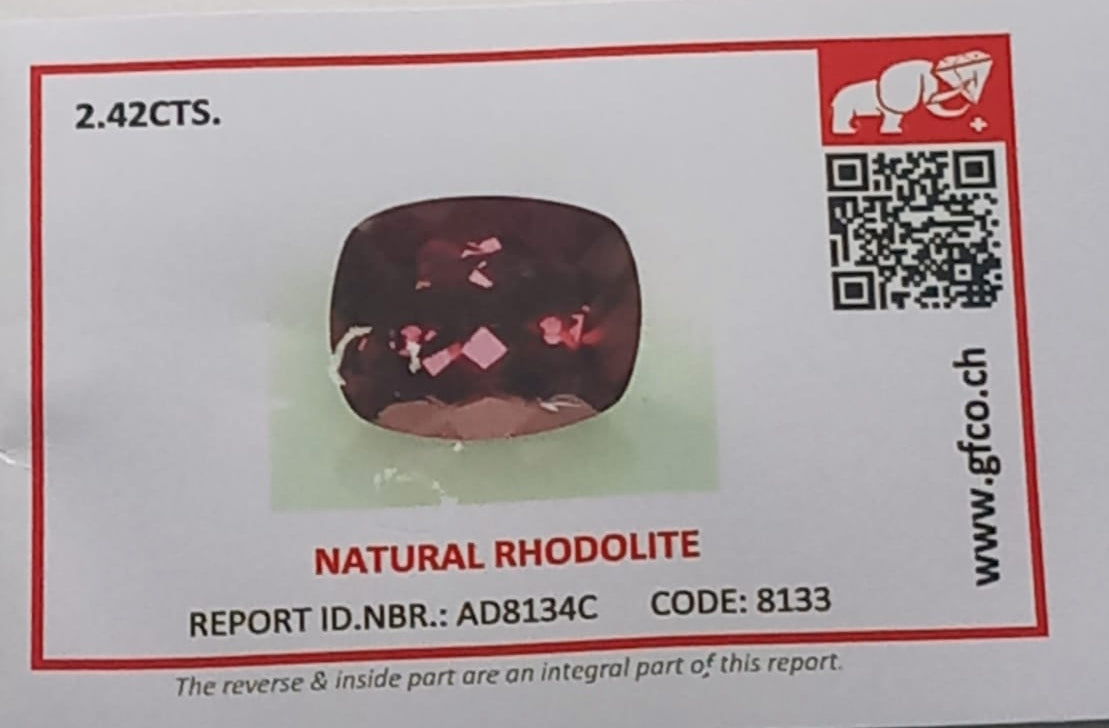 Natural Swiss Certified Garnet: Beautiful Pink 2.42cts- GA02B (24)