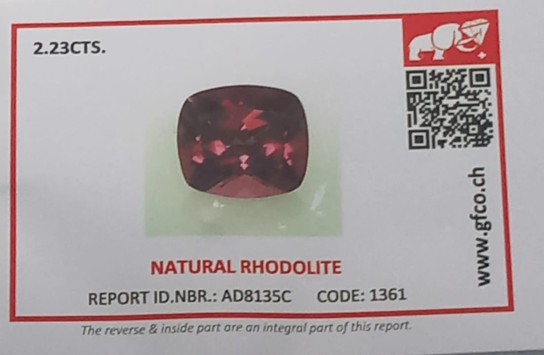 Natural Swiss Certified Garnet: Spectacular Raspberry 2.23cts- GA02C (24)