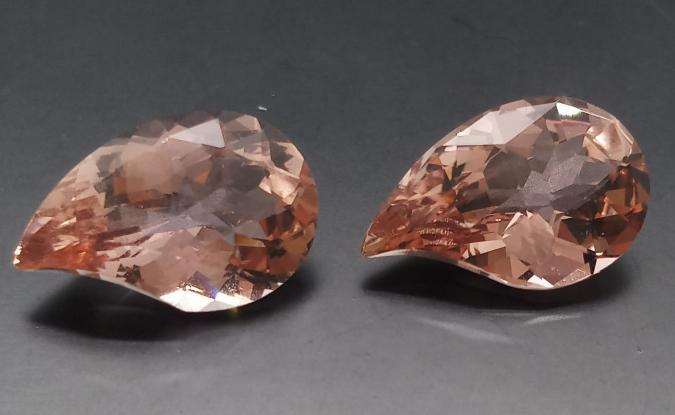 Natural Pair Morganite: Peachy Keen Connection 8.59cts- MORG4 (24)