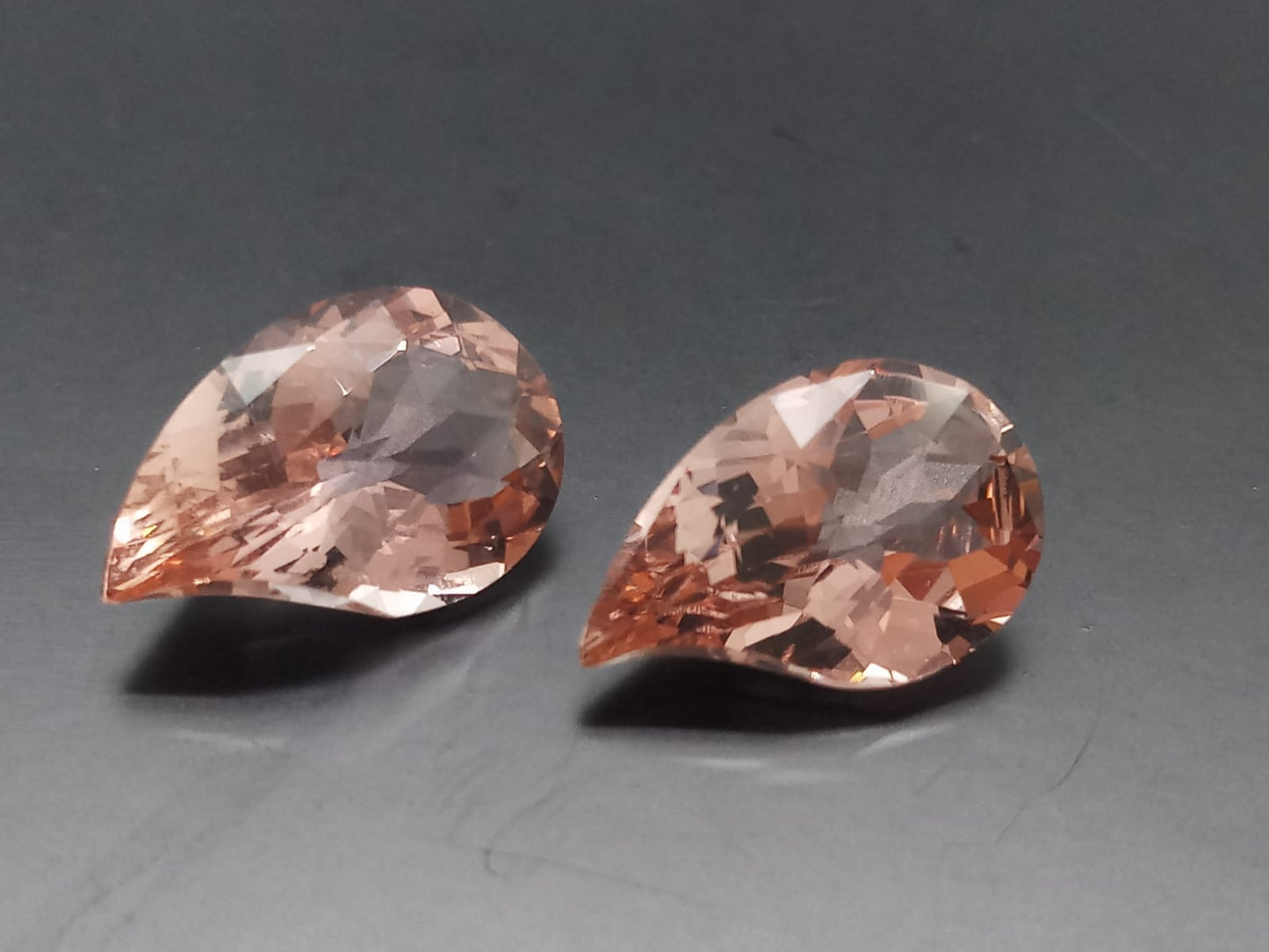 Natural Pair Morganite: Peachy Keen Connection 8.59cts- MORG4 (24)