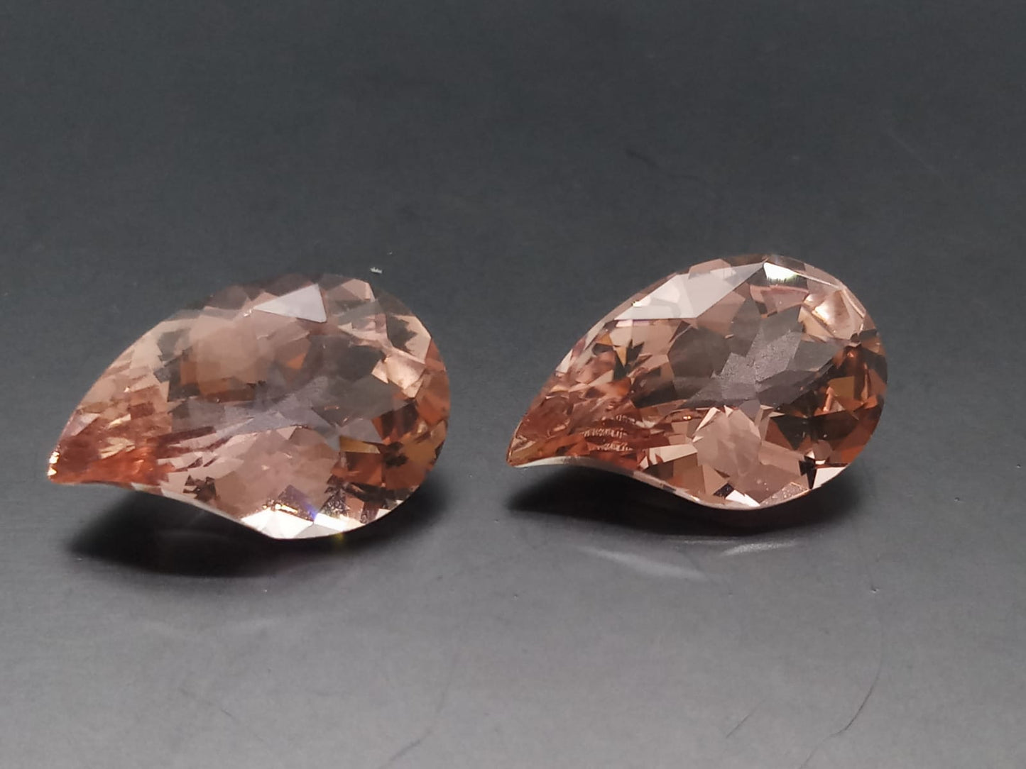 Natural Pair Morganite: Peachy Keen Connection 8.59cts- MORG4 (24)