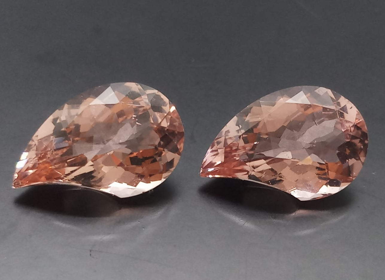 Natural Pair Morganite: Peach Harmony 9.30cts- MORG1 (24)