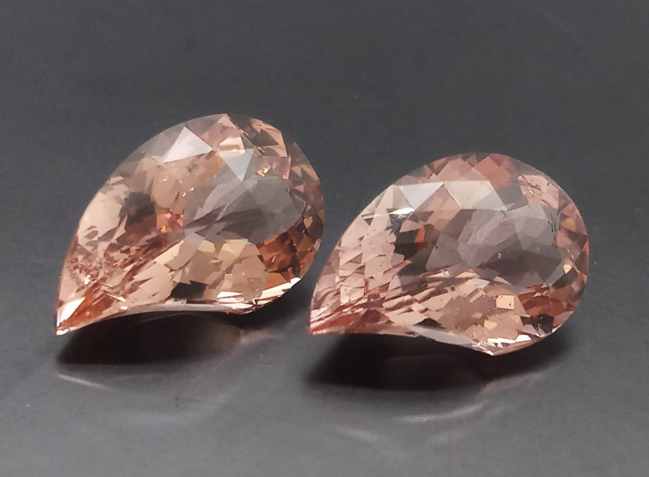 Natural Pair Morganite: Peach Harmony 9.30cts- MORG1 (24)